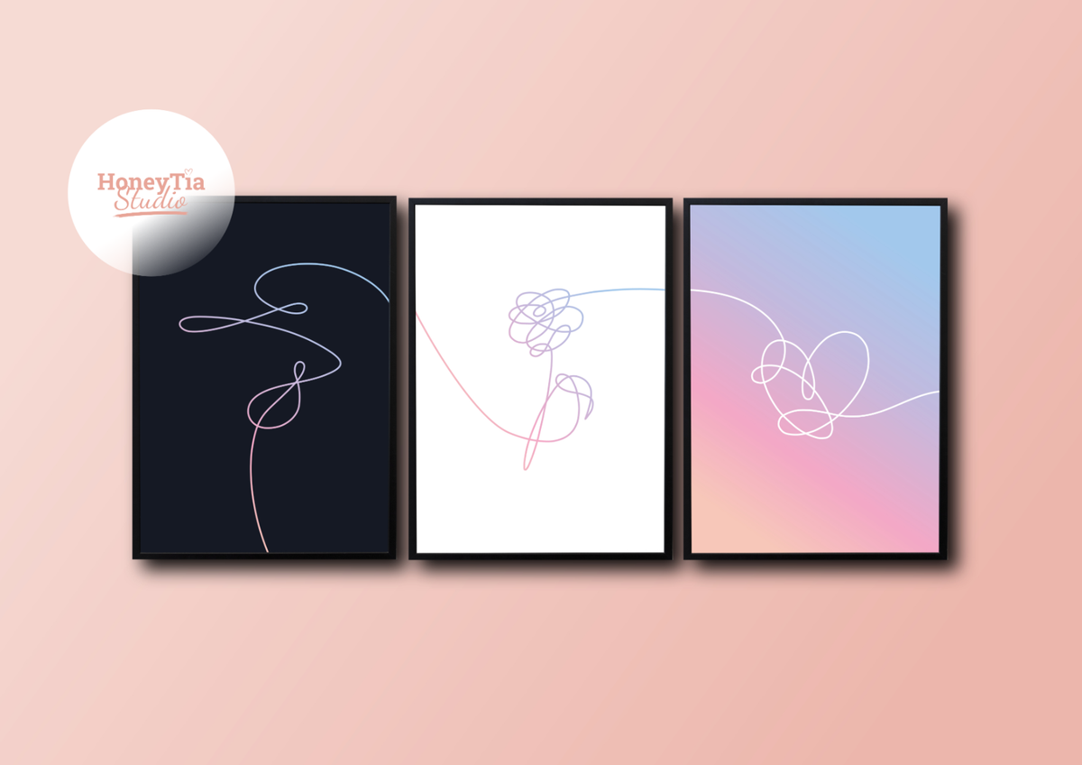 Love Yourself BTS 3 Part Poster Set | K-pop Wall Art | A4 Answer