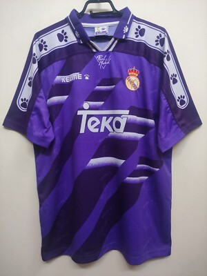 Real Madrid 1994 1996 Away Shirt Kelme Vintage Jersey Soccer