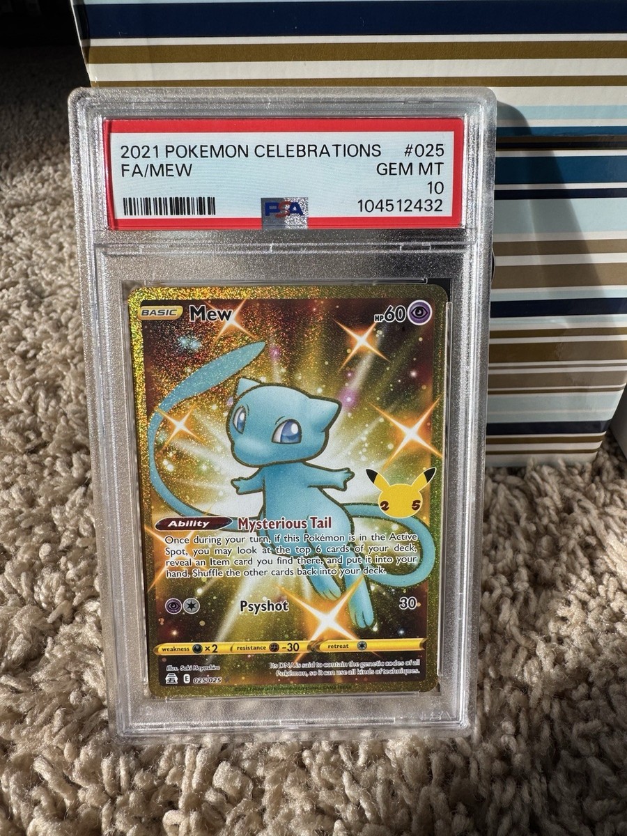 PSA 10 Gem Mint Pokemon 2021 Mew Full Art Celebrations Gold #025
