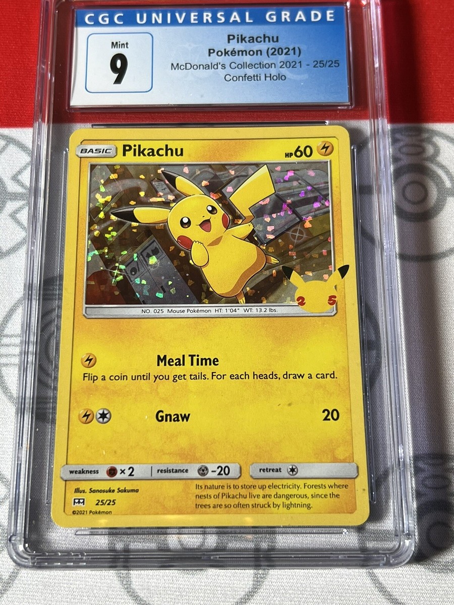 CGC 9 Pokemon Mcdonalds 25th Anniversary Pikachu Confetti Holo 25