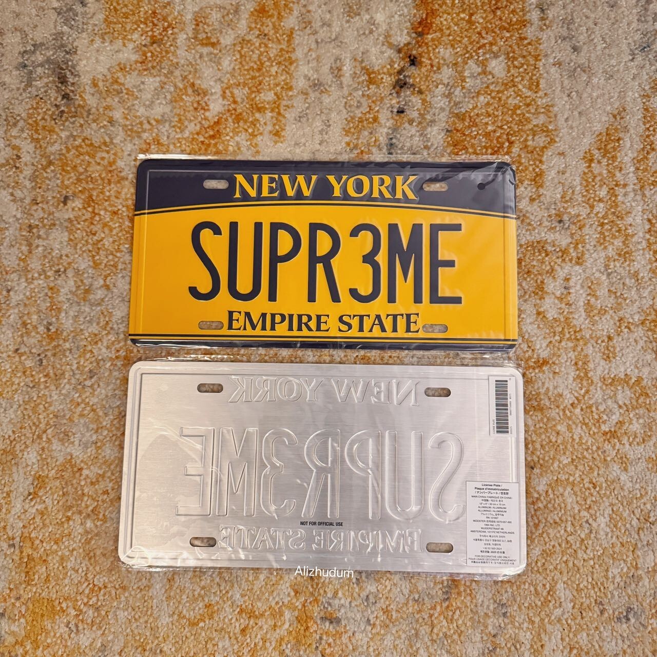 SUPREME SS25 LICENSE PLATE NY EMPIRE STATE 6