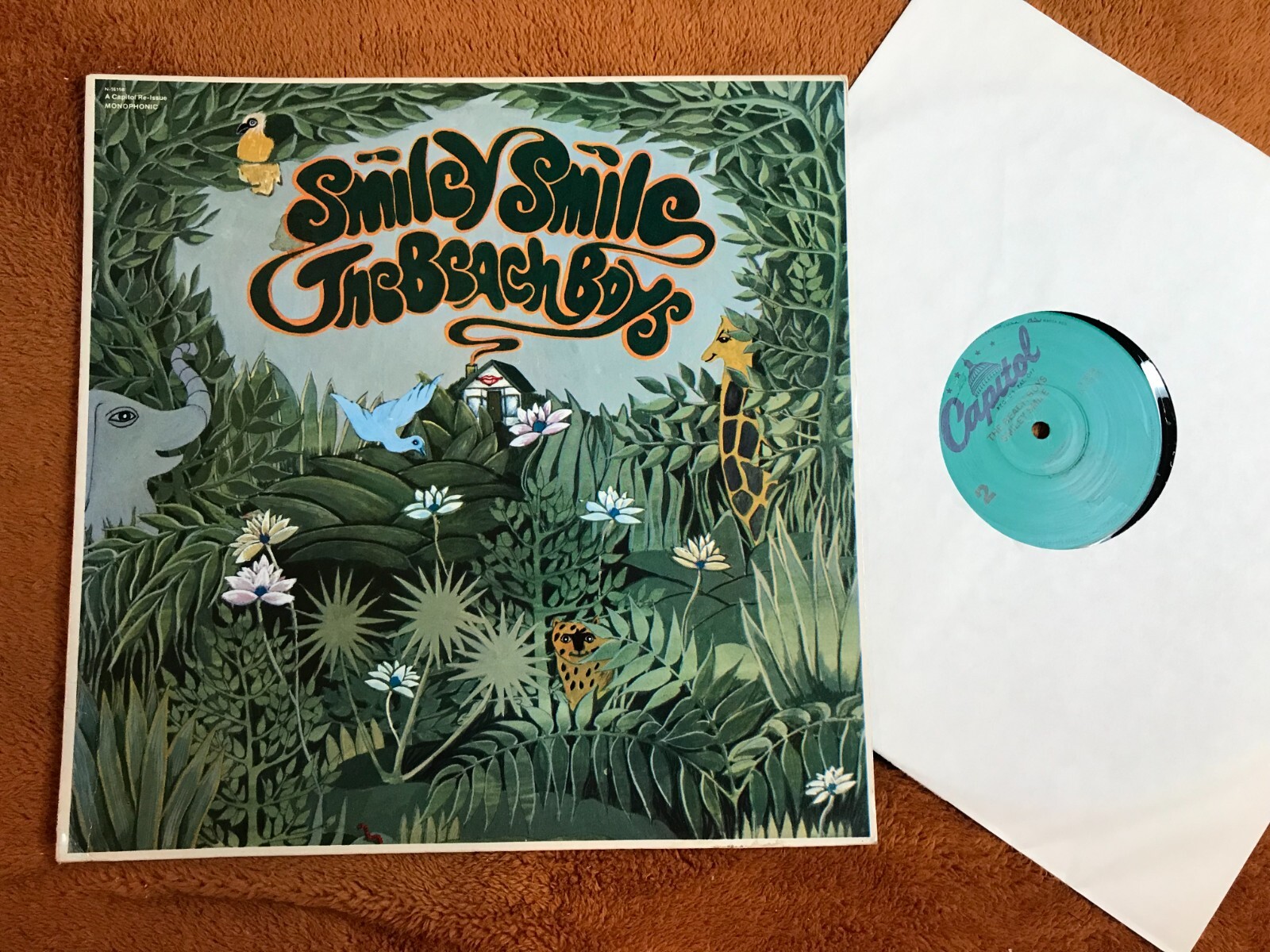 The Beach Boys Smiley Smile '67 '80 re mono capitol n-16158 green