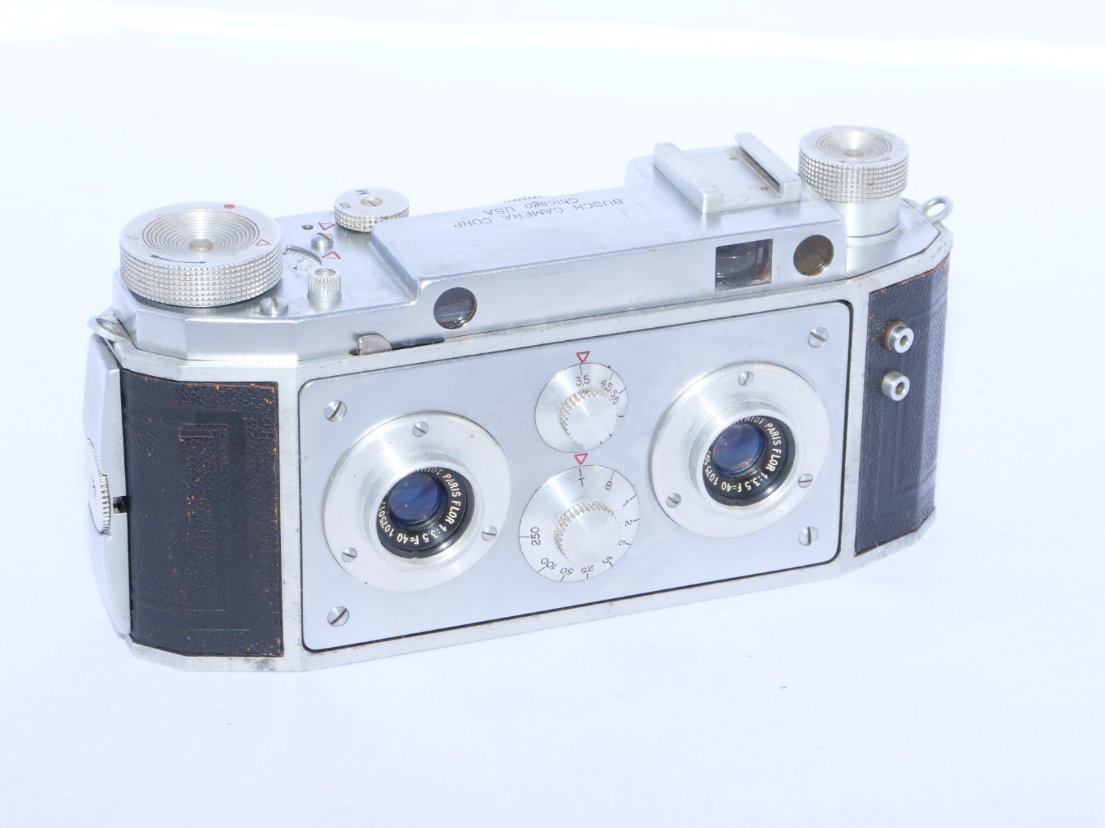 Busch Veriscope F40 3D Stereo Film Camera. Berthiot 40mm lenses