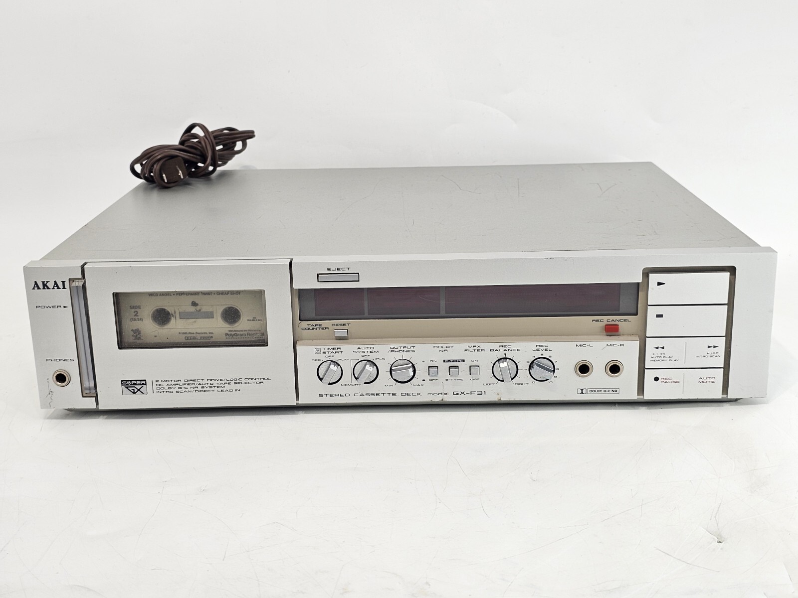 AKAI GX-F31 Direct Drive Stereo Cassette Tape Deck Super GX Rewind