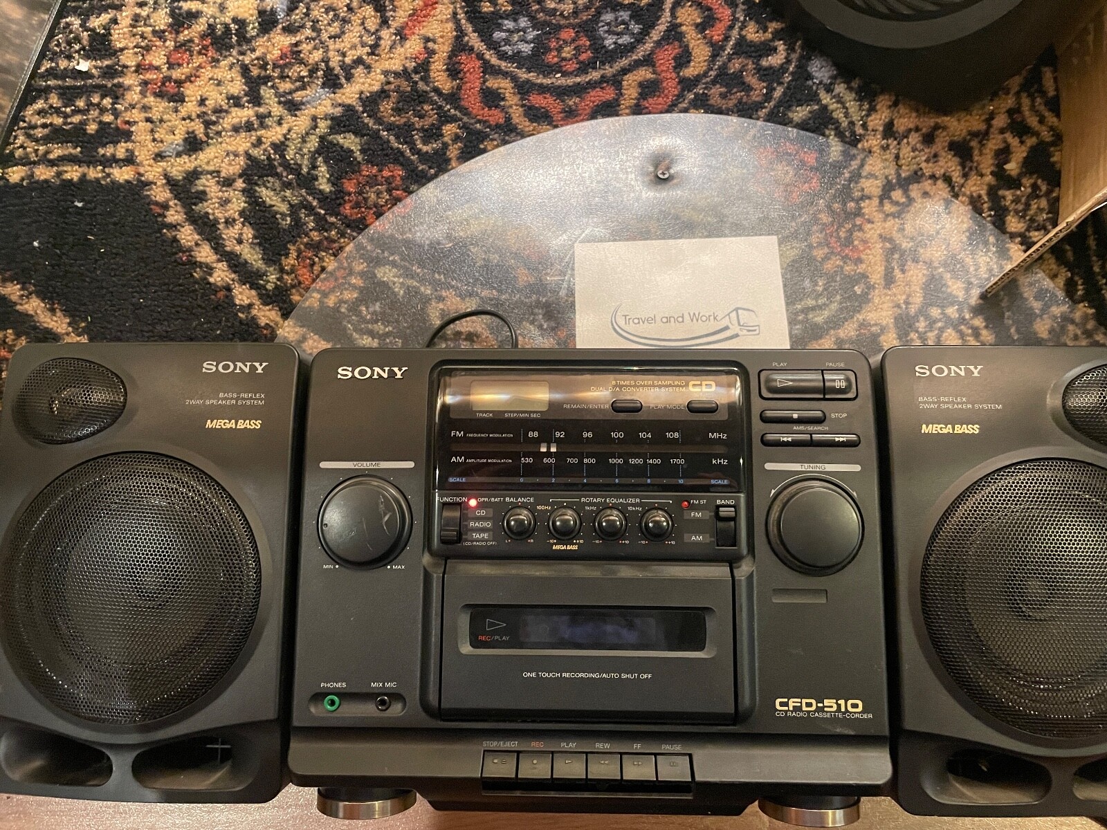 Sony CFD-510 Mega Bass Compact Disc FM AM Radio Working NO