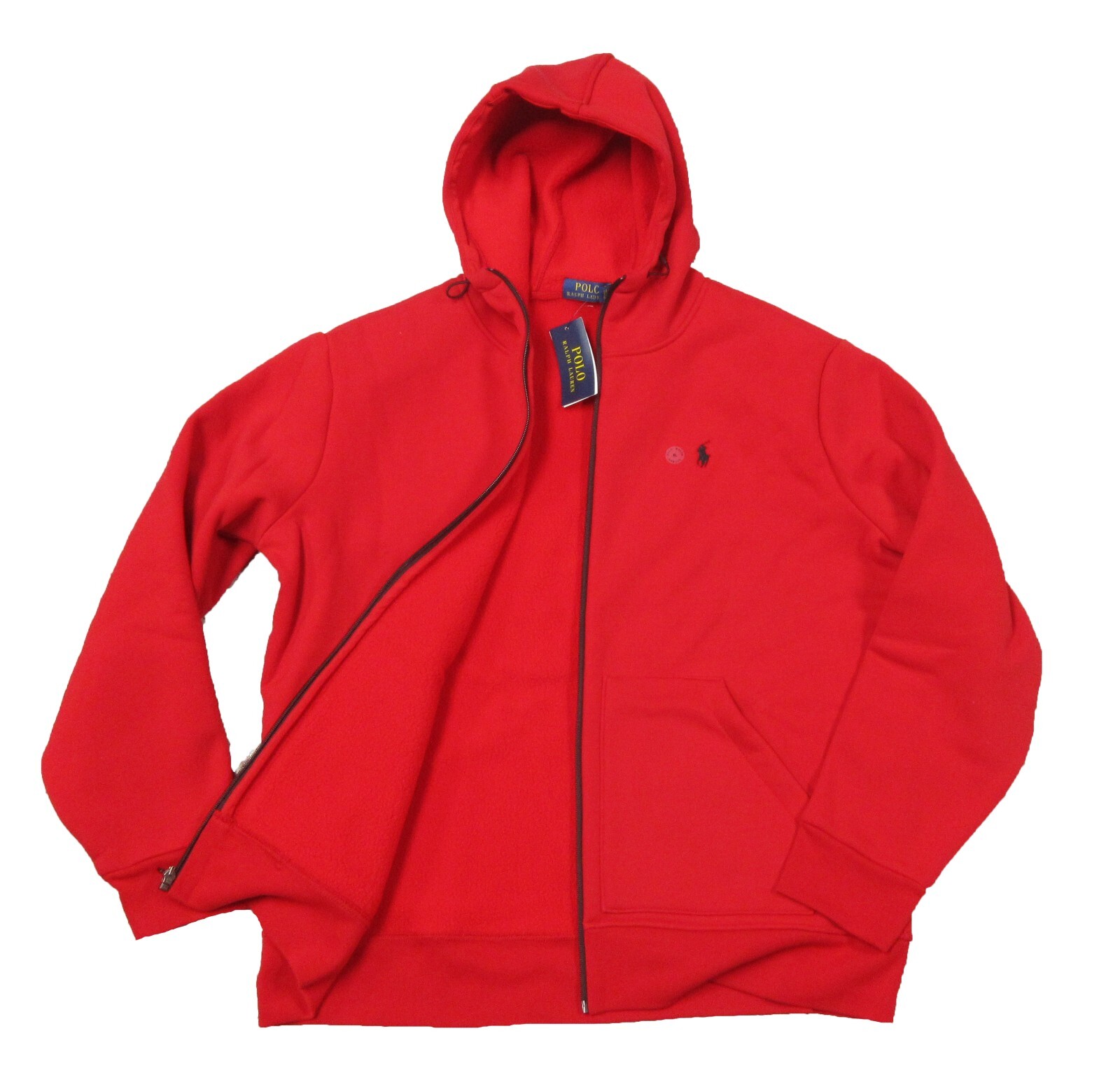 Polo Ralph Lauren Men's Red Double Knit Fleece Lined Full Zip
