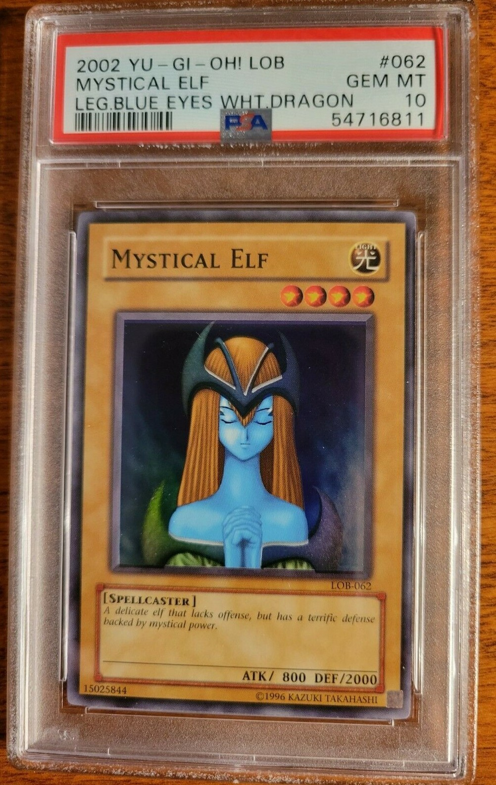 YUGIOH 2002 Mystical Elf LOB-062 PSA 10 Gem Mint Super Rare