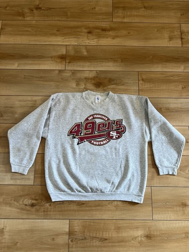 San Francisco 49ers 90s Logo 7 Gray Crewneck Sweatshirt Size XL