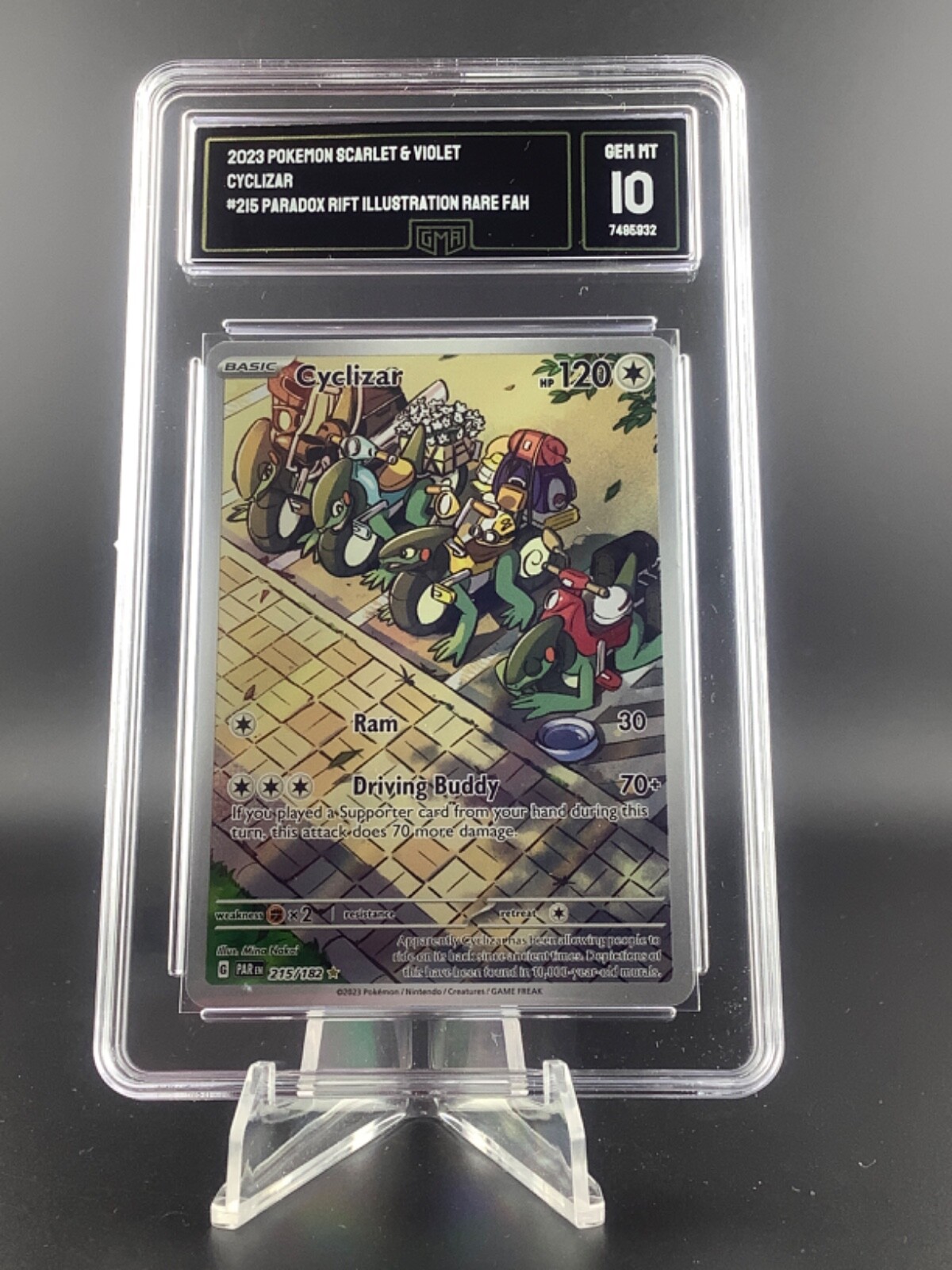 Pokémon Cyclizar 215/182 Paradox Rift Illustration Rare GMA 10 Gem