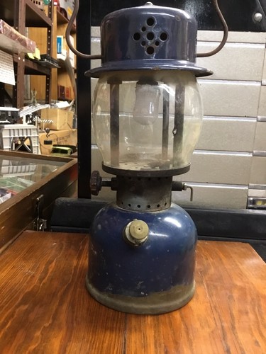 Rare Antique 1930s Coleman Lantern Blue On Blue Model 243-A