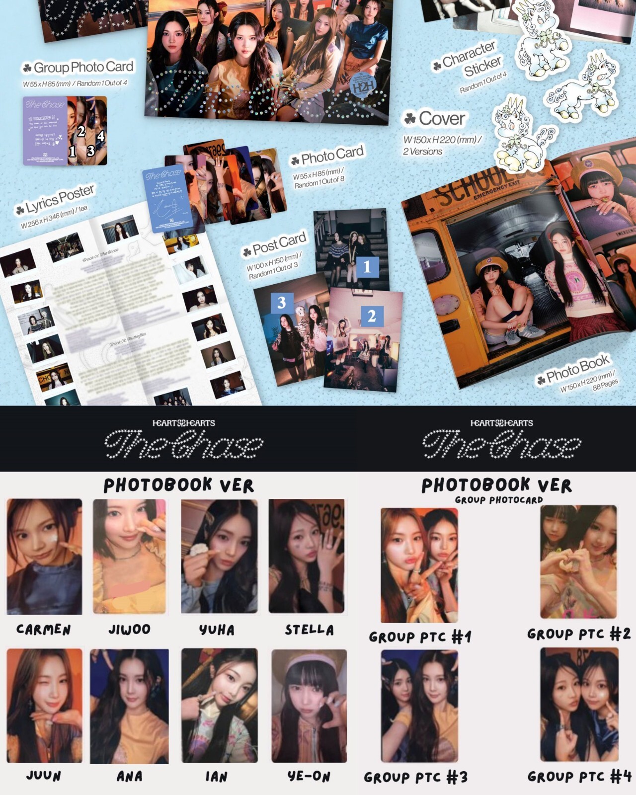 Hearts2Hearts H2H x The Chase Album Photobook Ver 1st Single