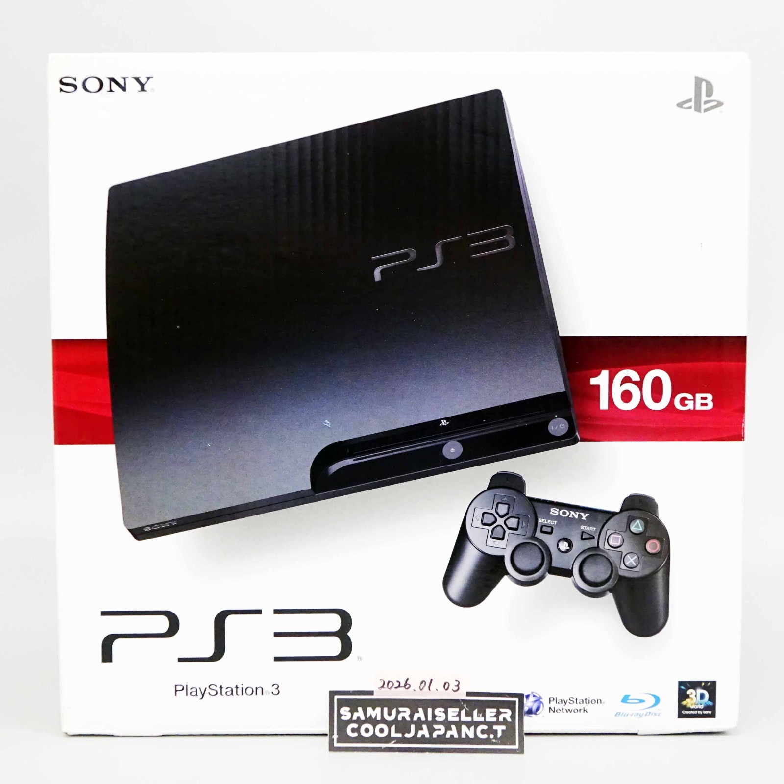 SONY PS3 PlayStation 3 CECH-3000A Charcoal Black Console 160GB