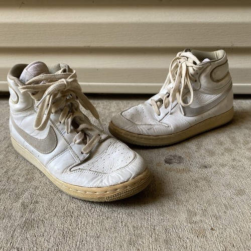 Men's Vintage 1985 Nike High Top Sneakers White Shoes Size 7 | eBay