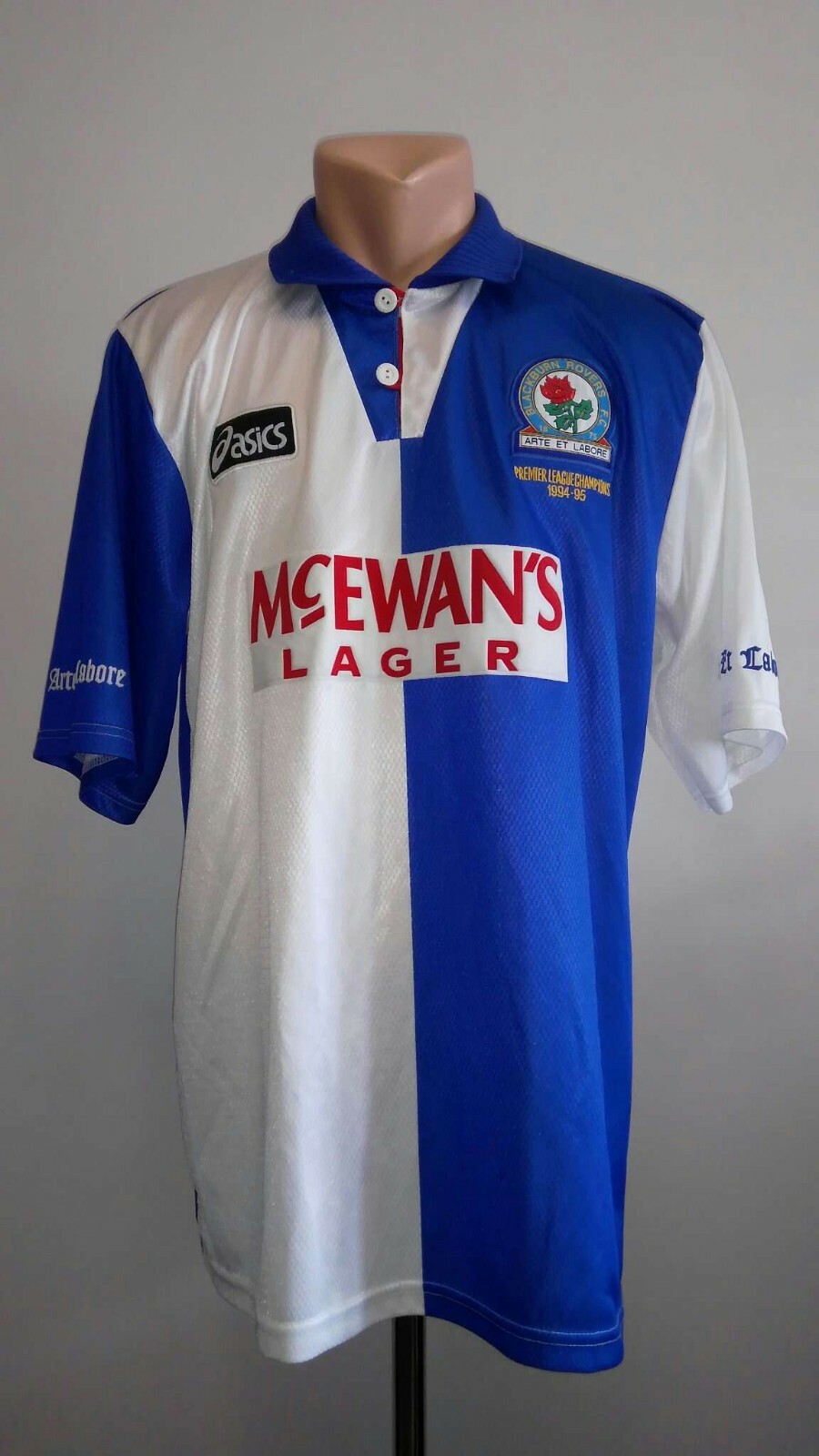 Football shirt soccer Blackburn Rovers Home 1994/1995 Asics