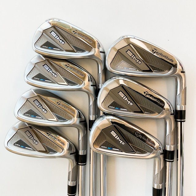 TaylorMade SIM2 Max Irons 7 pc Set #5-PW,AW KBS 85 Steel Stiff