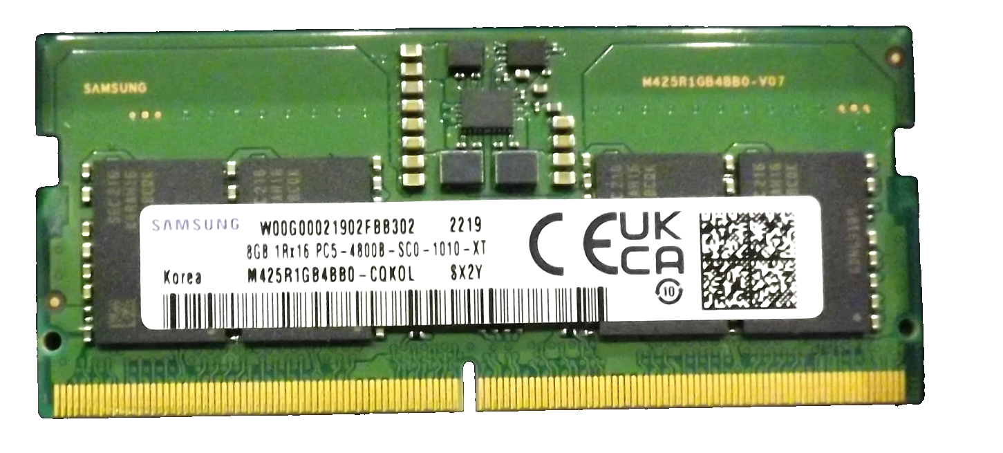 Samsung 8GB 1Rx16 PC5-4800B-SC0-1010-XT DDR5 SODIMM Laptop Memory