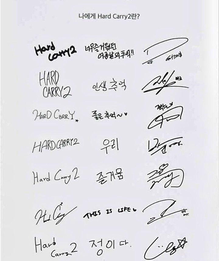 Got7 signatures,Hardcarry2