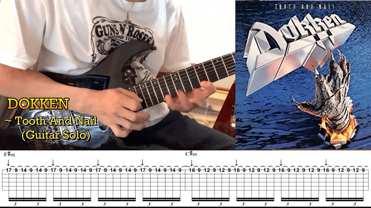 DOKKEN - Tooth And Nail - Guitar Solo (Covered by Kosuke) with TAB