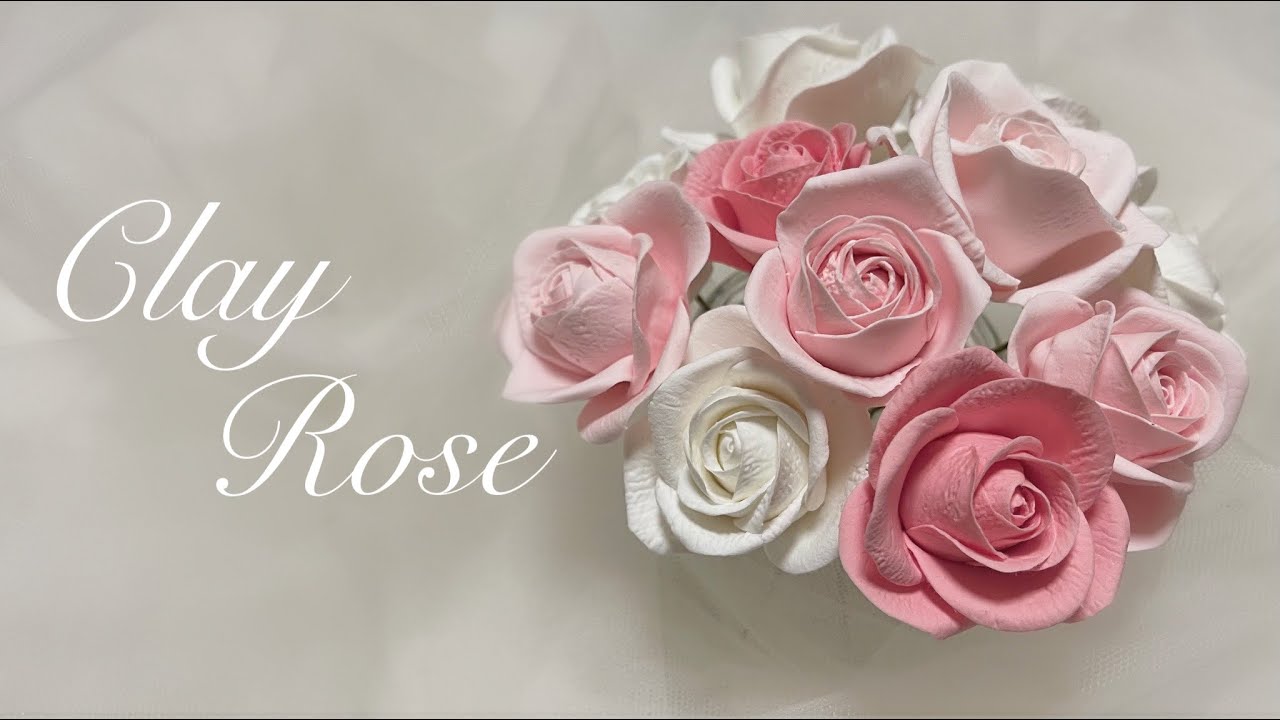 粘土でバラを作る/クレイフラワー/clayflower/rose/マジパン/handmade