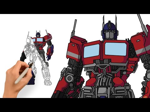 Drawing and Coloring Transformers | How to draw Optimus Prime