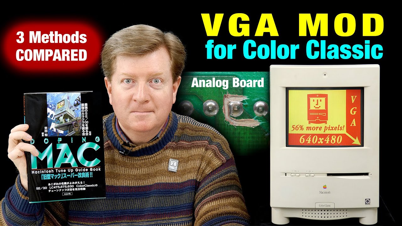 VGA mod for the Macintosh Color Classic (640x480) & Doping Mac