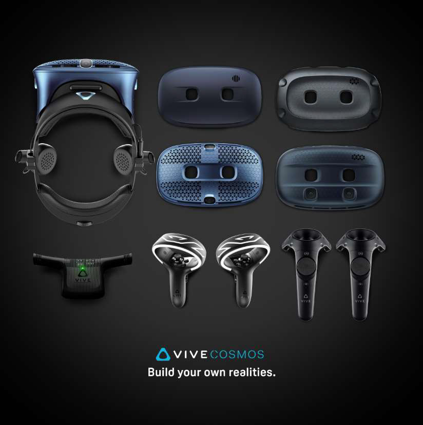 Vive Cosmos becomes four! New faceplates add mixed reality and