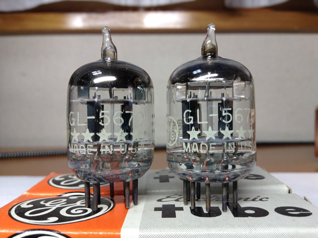 General Electric GL-5670（5-Star）真空管 1956年製 3マイカ D-Getter