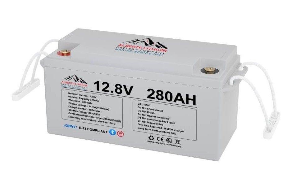 12.8V 280Ah IP67 ABYC Compliant Deep Cycle Heated Bluetooth