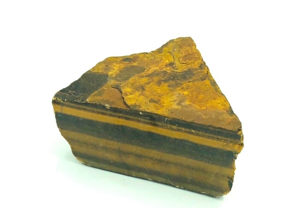 タイガーアイのタンブル原石をネームプレートとリングに作成研磨加工