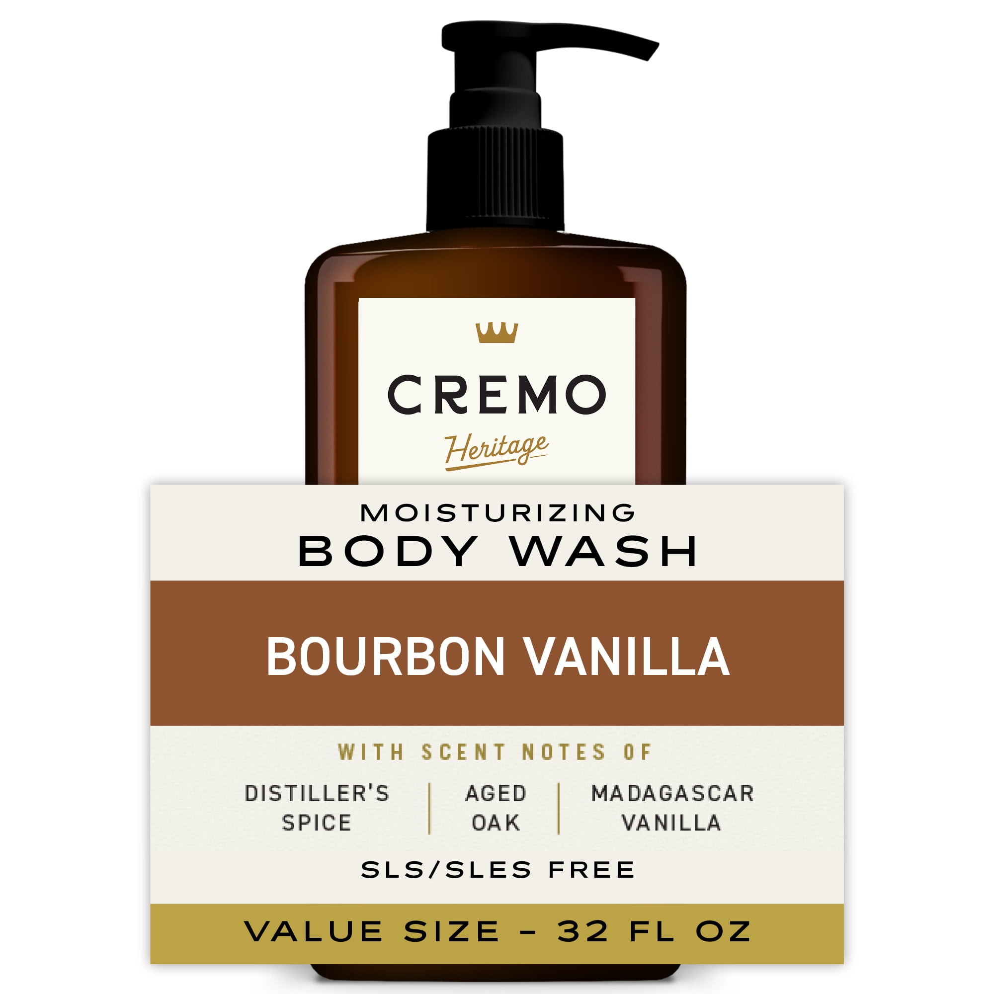 Cremo Men's Body Wash, Bourbon Vanilla Scent, 32 fl oz - Walmart