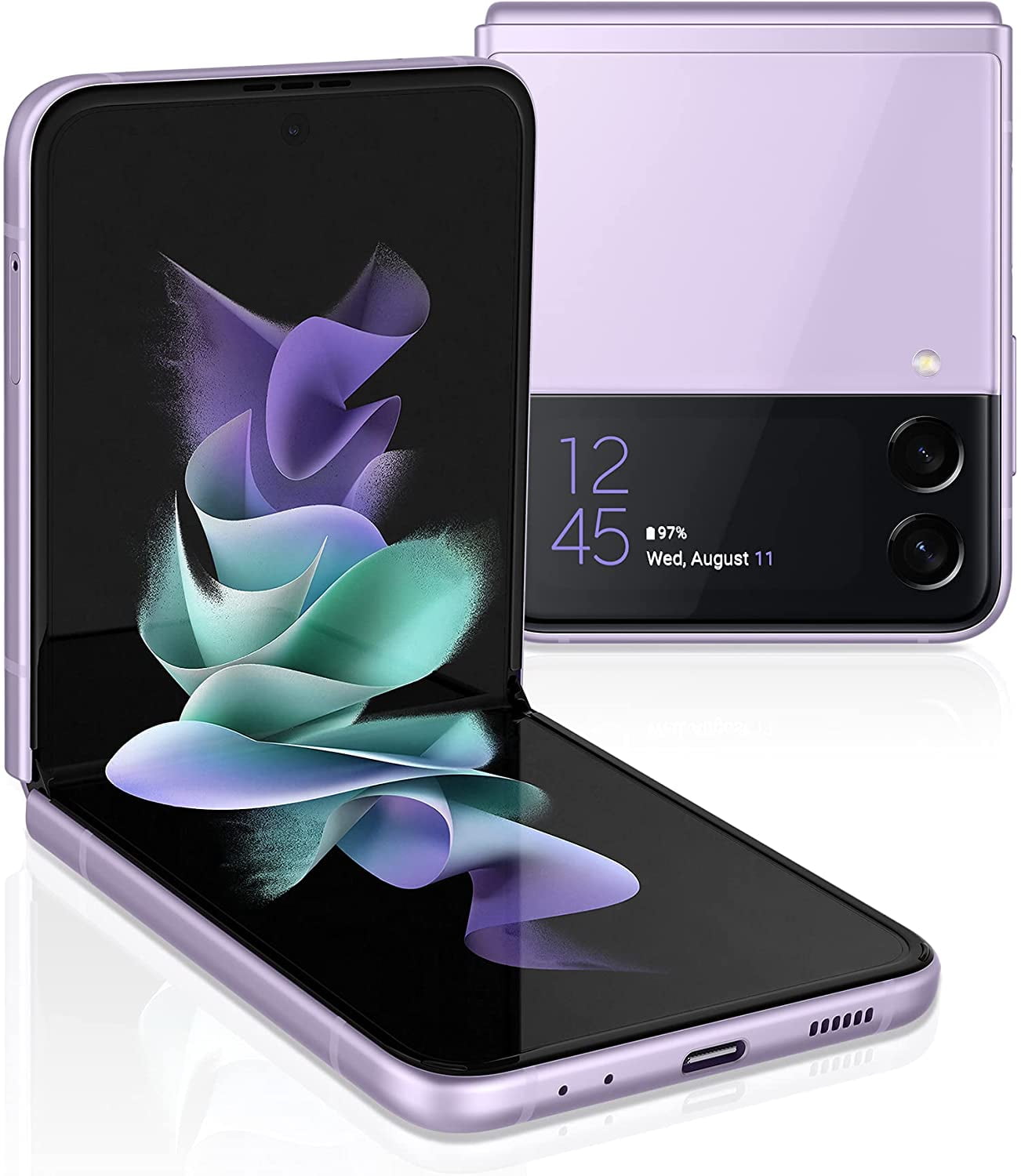SAMSUNG Galaxy Z Flip 3 5G 128GB Lavender Cellphone, Factory