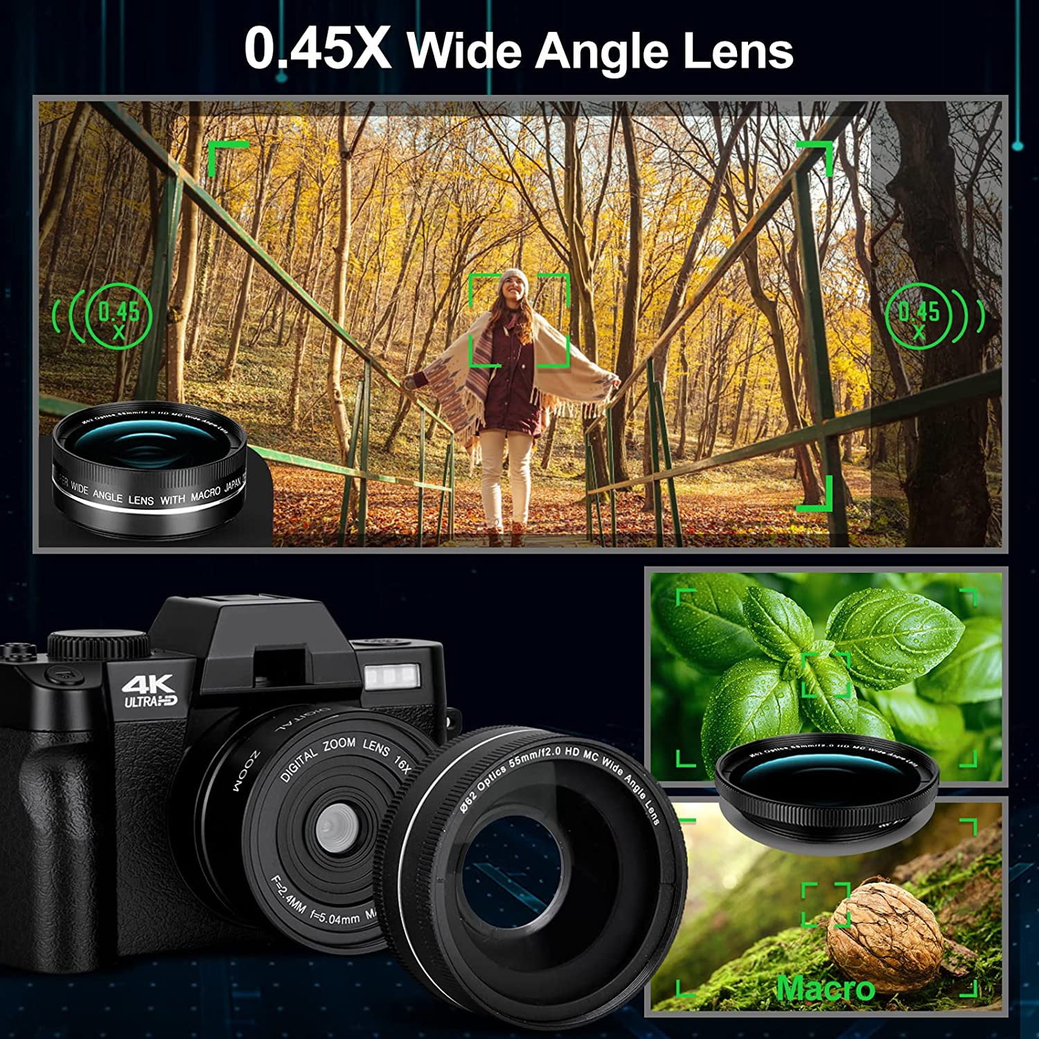 NBD Digital Camera 4K Ultra HD 48MP All-in-One Vlogging Camera
