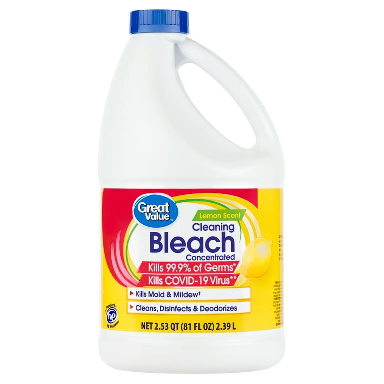 Great Value Lemon Scented Cleaning Bleach 81 fl oz Disinfects and