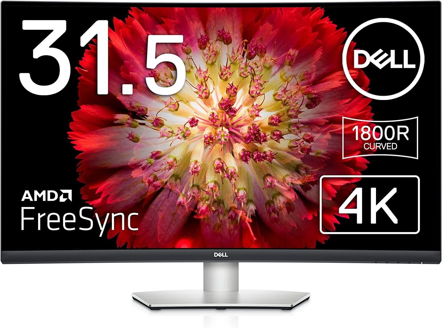 Dell S3221QS 32 Inch Curved 4K UHD Monitor with Built-in Speakers