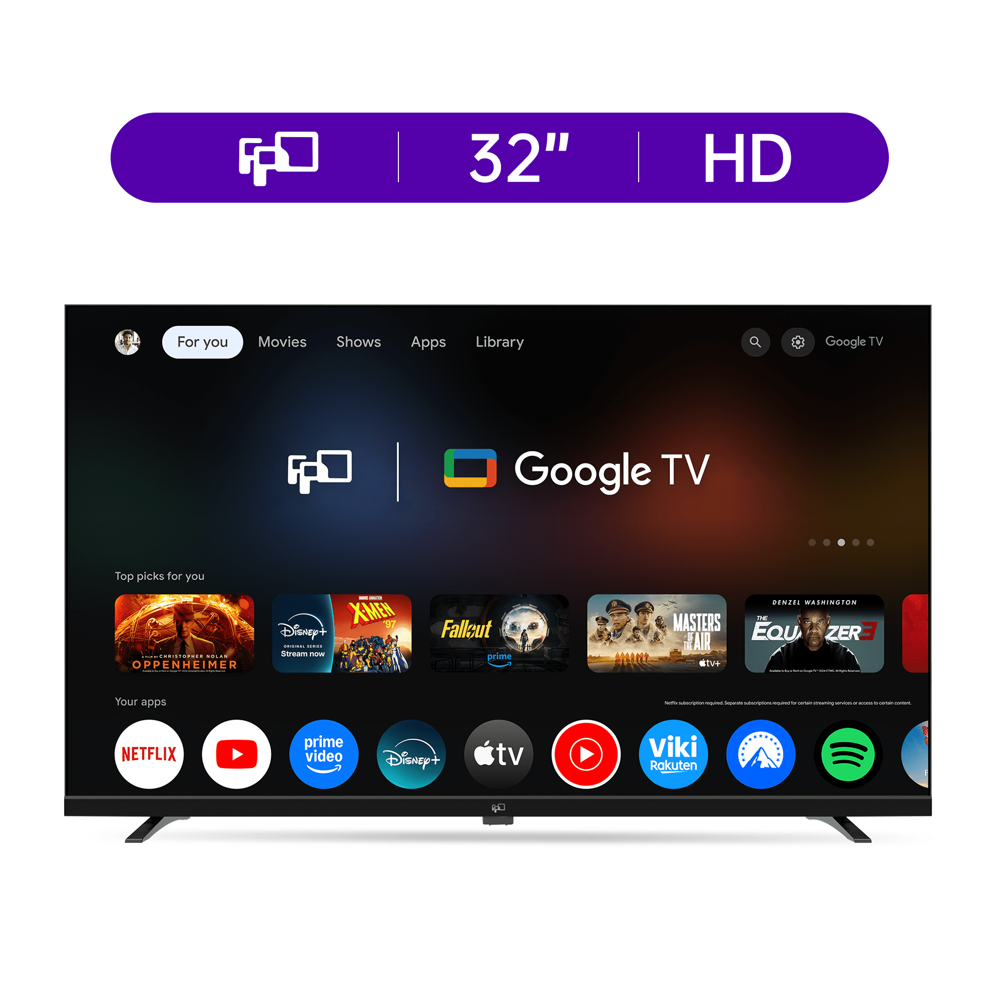 FPD 32-inch HD Smart TV with Google TV - Voice Remote Control