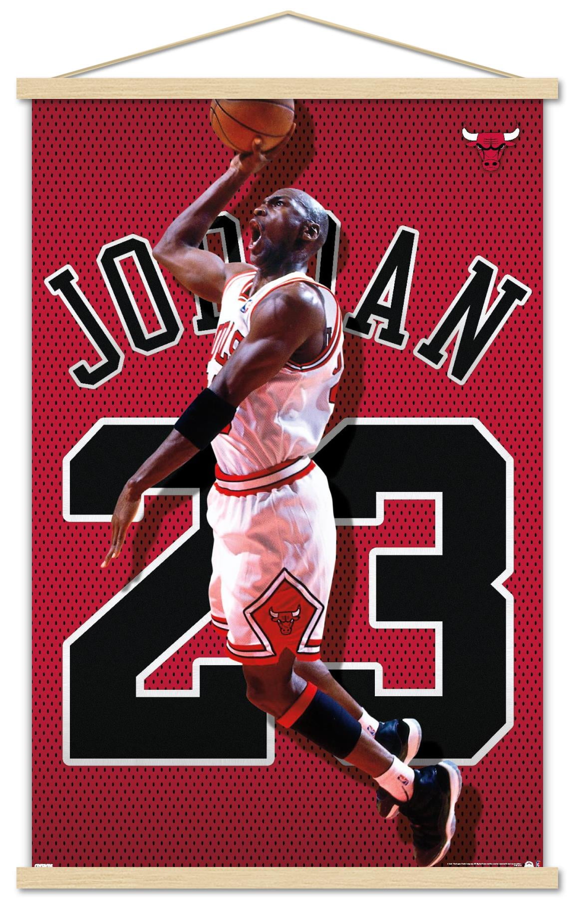 Michael Jordan - Jersey Wall Poster with Wooden Magnetic Frame
