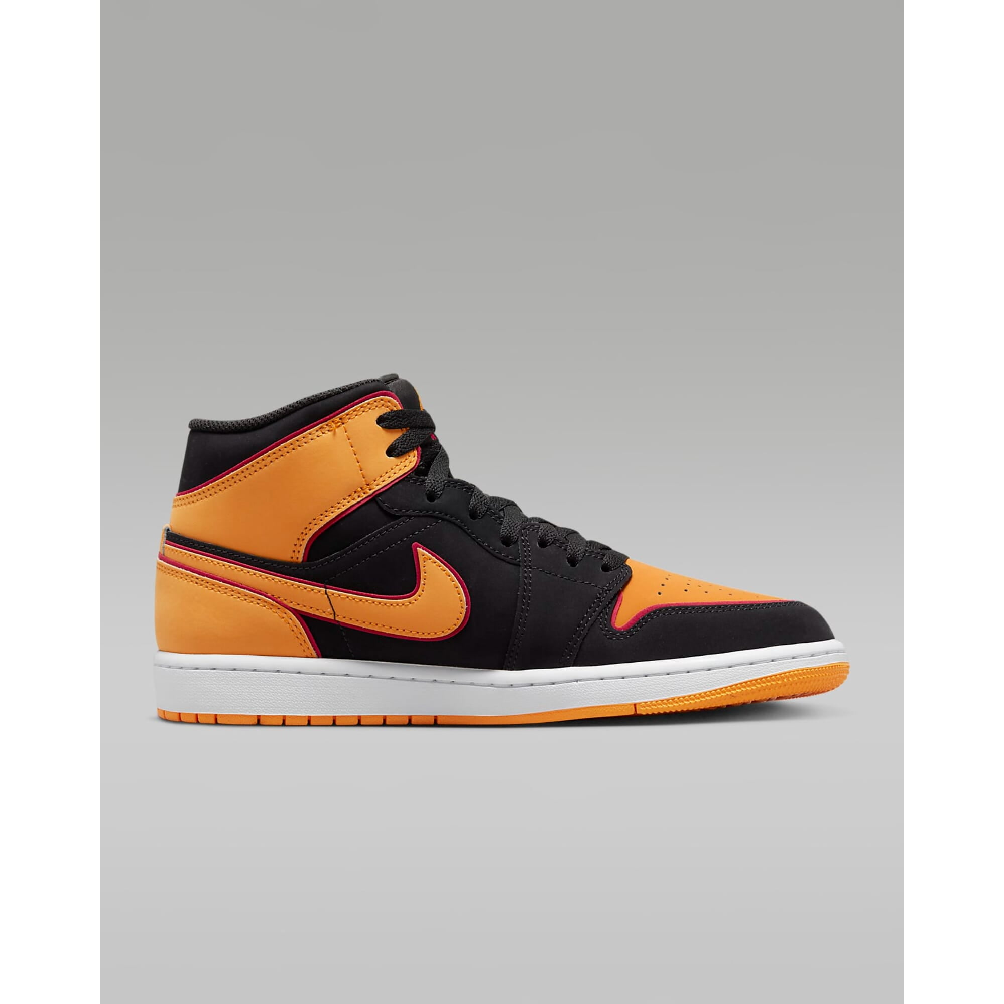 Nike Air Jordan 1 Mid SE Black Vivid Orange Men's Shoes, Size 9.5