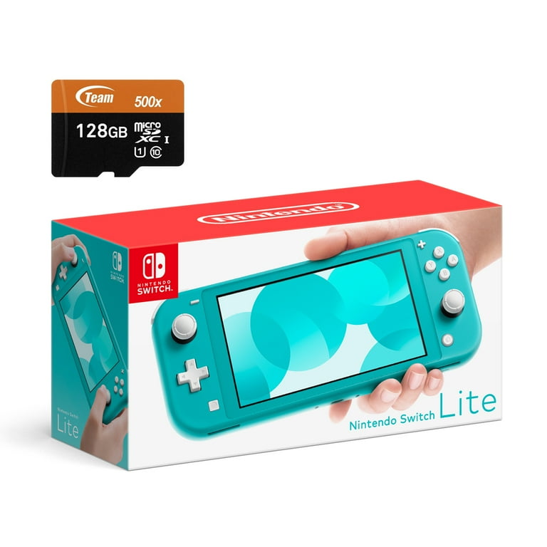 Nintendo Switch Lite Turquoise Bundle with 128GB Micro SD Card and