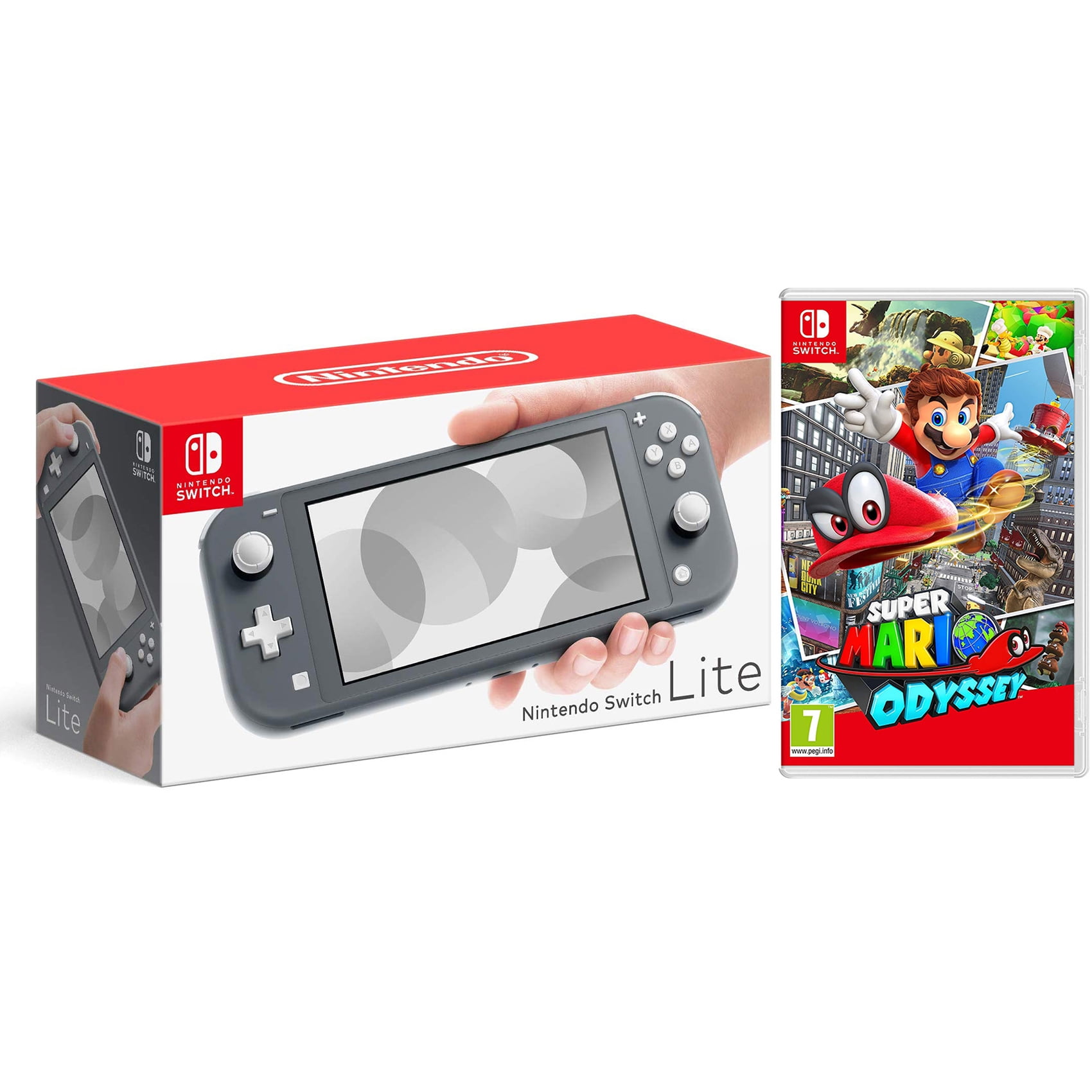 Nintendo Switch Lite 32GB Turquoise and Super Mario Odyssey Bundle