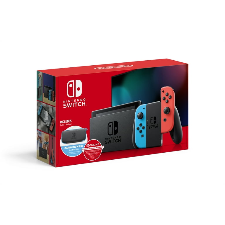 Nintendo Switch™ Bundle: Console w/ Neon Blue & Red Joy-Con, 12