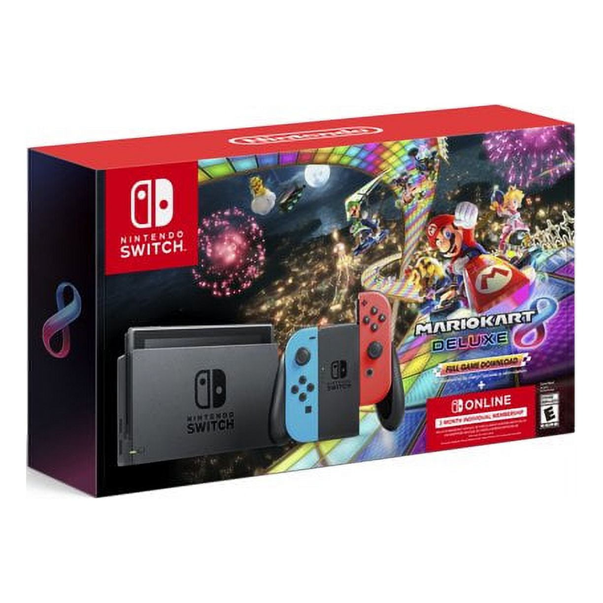 Nintendo Switch with Blue & Red Joy-Con, Mario Kart 8 Deluxe(Full