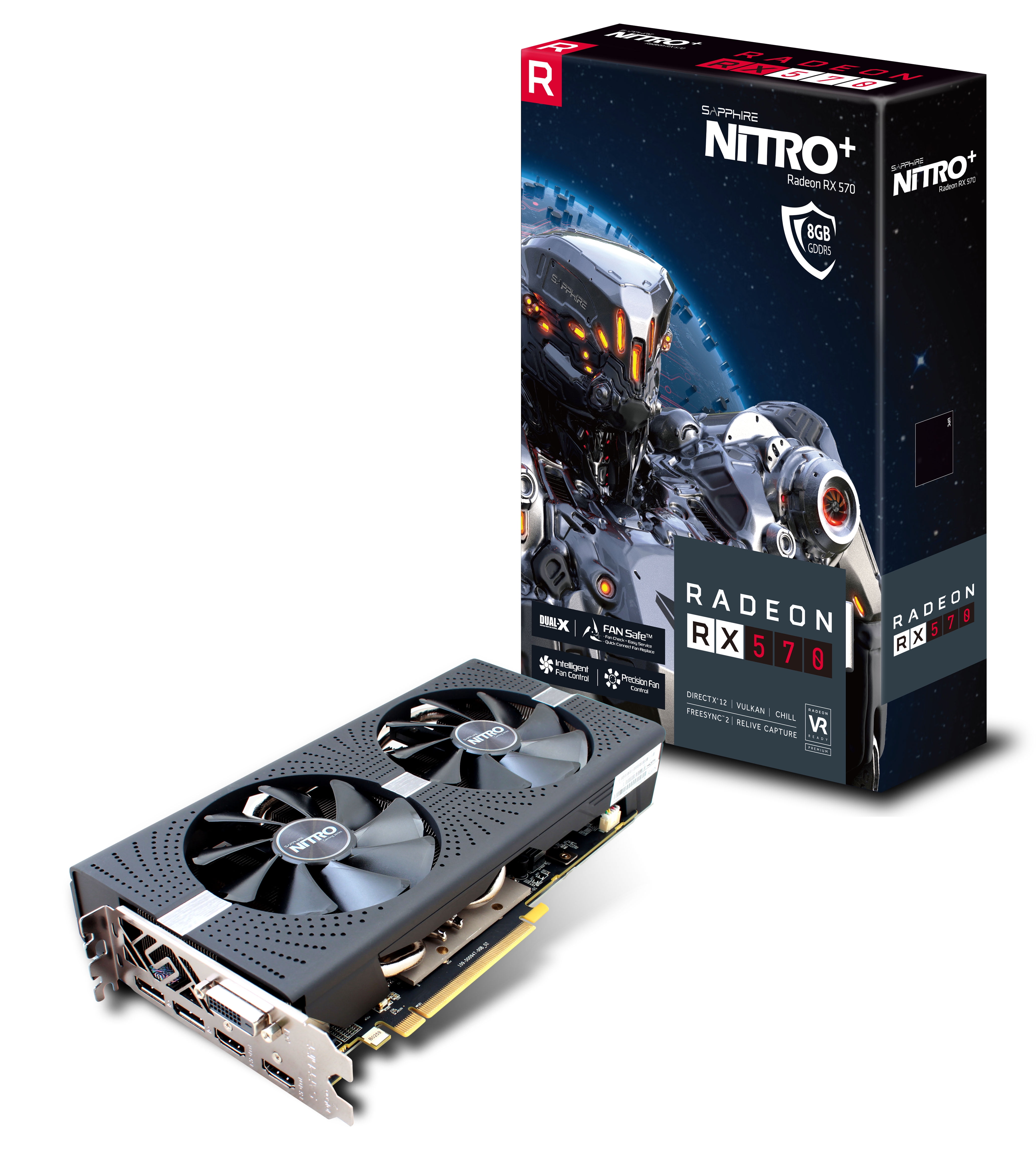 Sapphire Nitro+ RX 570 8GB Graphics Card - Walmart.com