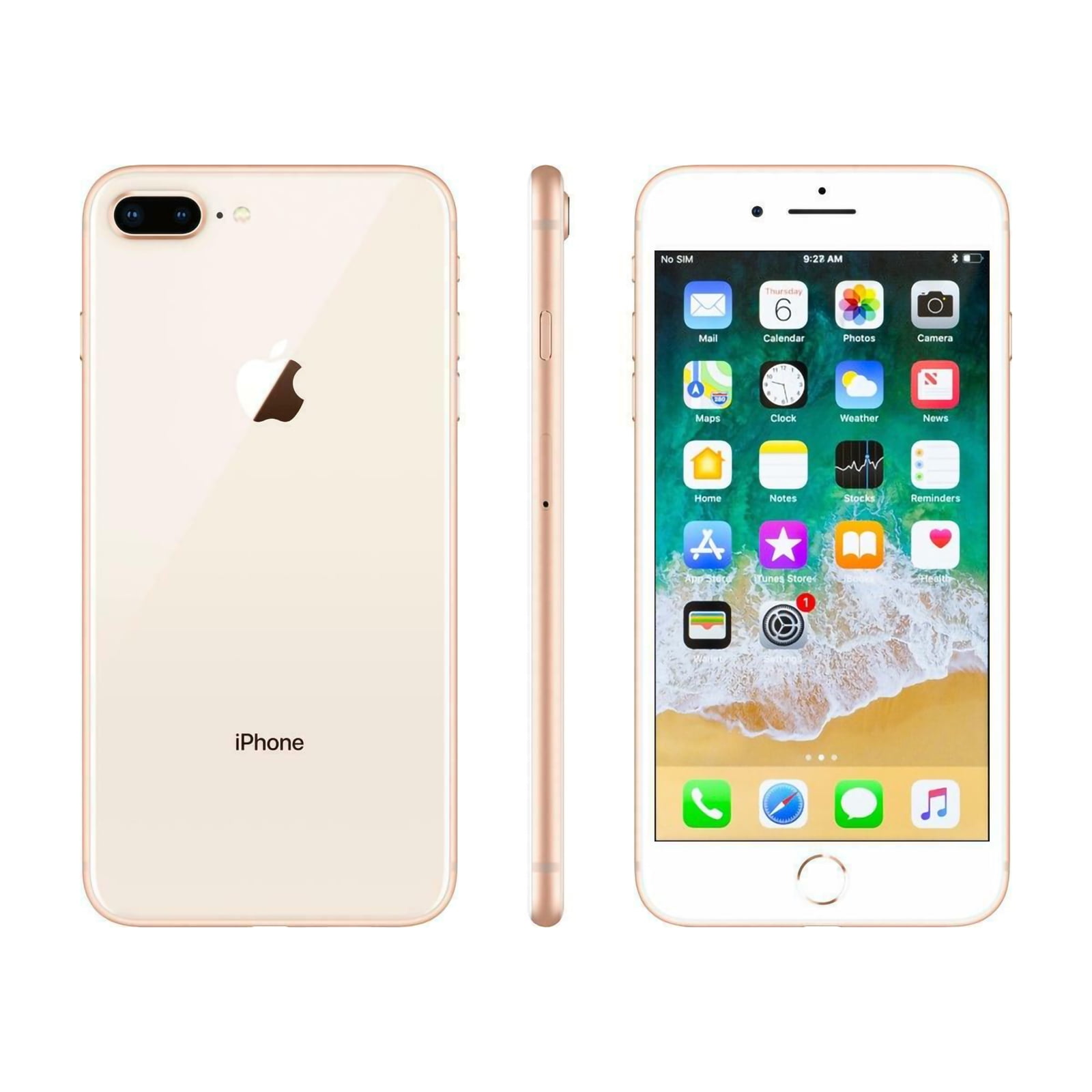 Restored Apple iPhone 8 Plus - Fully Unlocked - 256 GB Gold