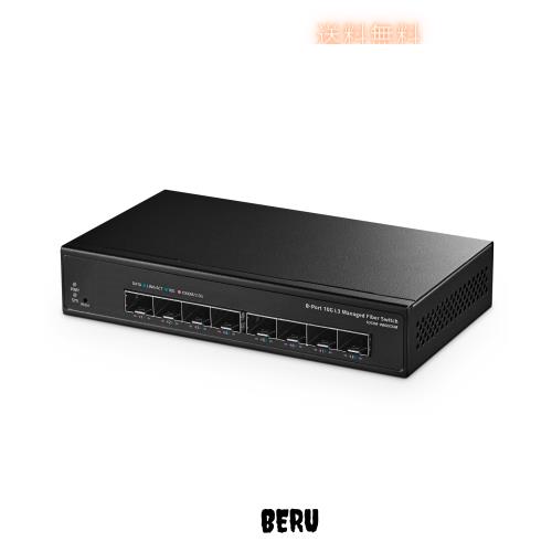 Binardat 8ポート 10ギガビット SFP+ マネージドスイッチ 1G/10G SFP+