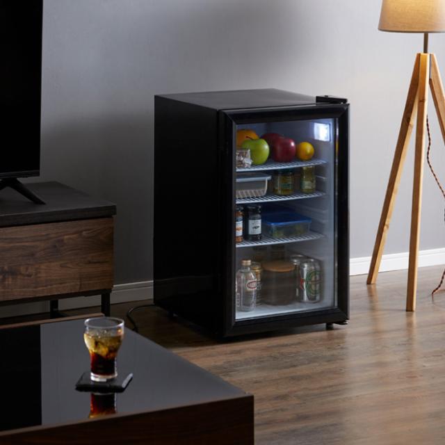 ディスプレイ冷蔵庫 68L simplus ショーケース仕様 SP-68DSL 冷蔵庫