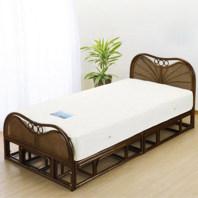 籐 シングルベッド フレームのみ （ ラタン ベッド ベット シングル