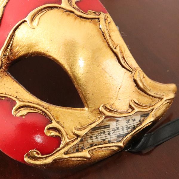 ベネチアンマスク カーニバルマスク 仮面 ゴールド レッド ロンディネ