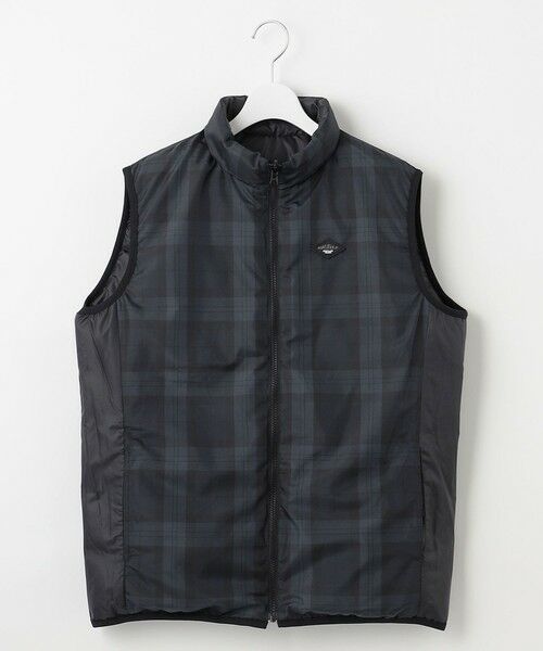 セール】 【MEN】無地×チェック リバーシブル ダウンベスト （その他