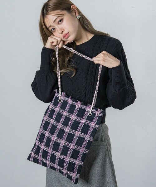 セール】 チェックツイードトートバッグ （その他小物）｜QUEENS COURT
