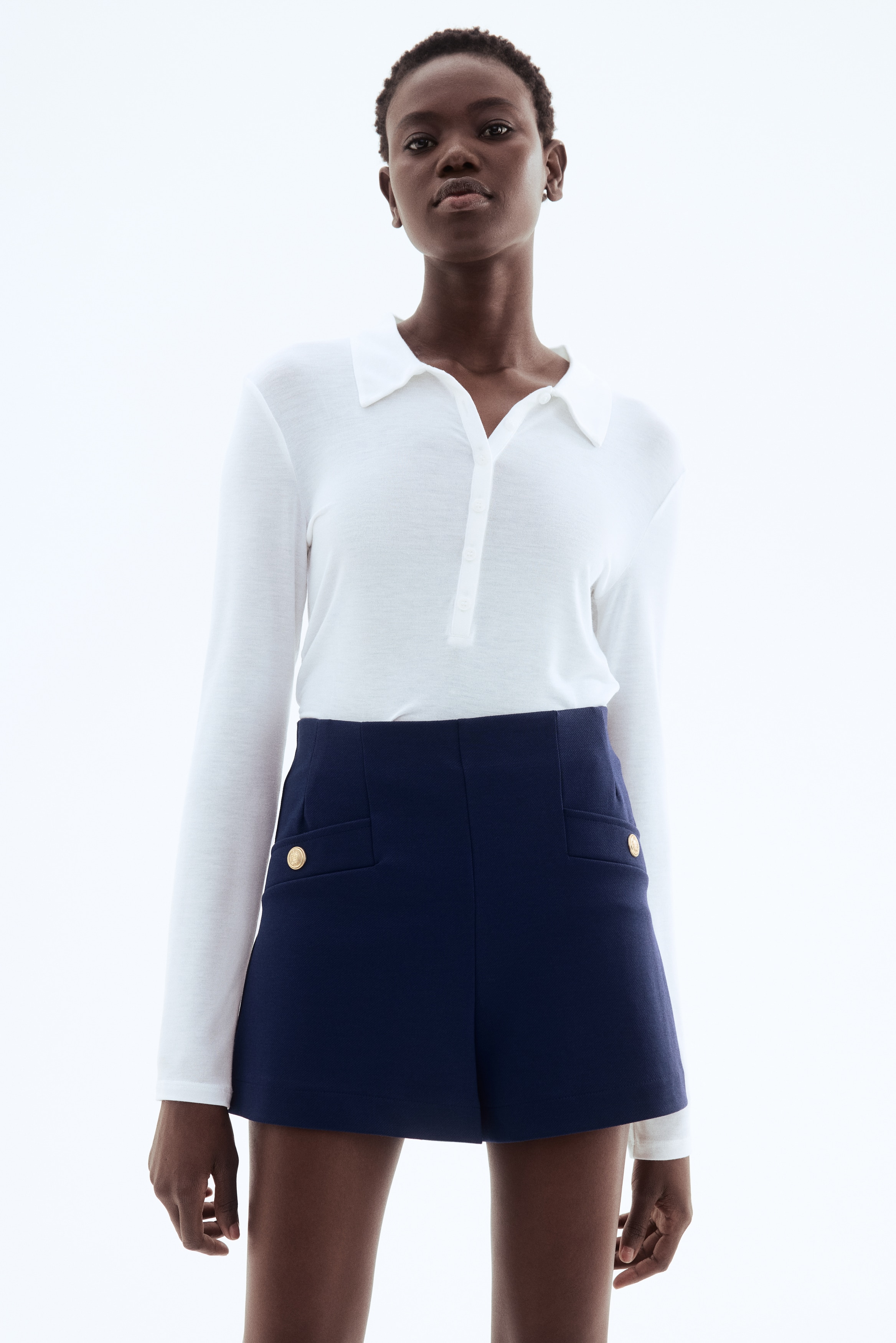 インターロックショートパンツ - ネイビーブルー - レディース | H&M JP